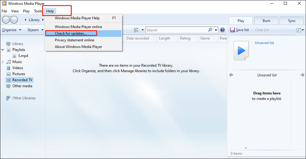 update Windows Media Player