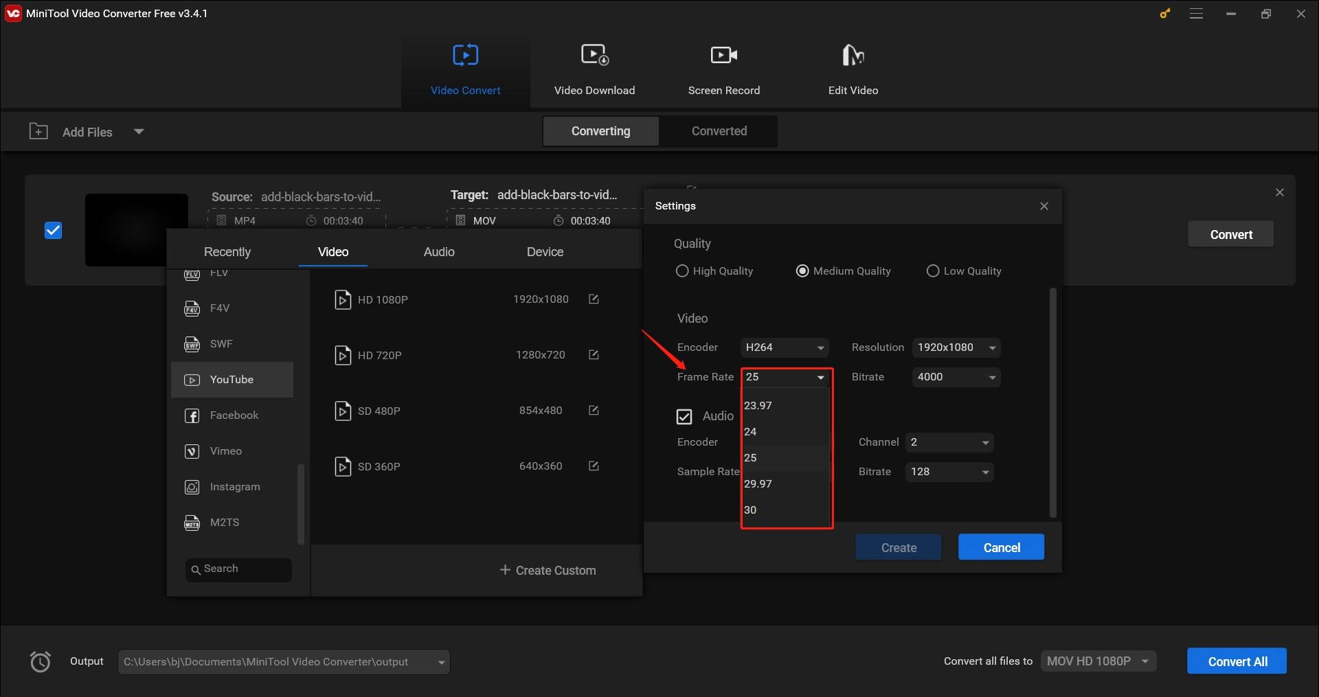 interface of MiniTool Video Converter