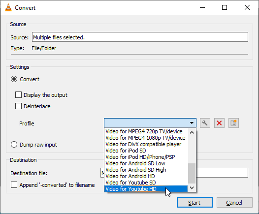 choose the output format