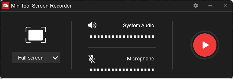 the interface of MiniTool Screen Recorder