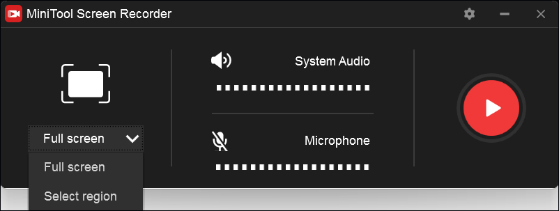 choose the recording area