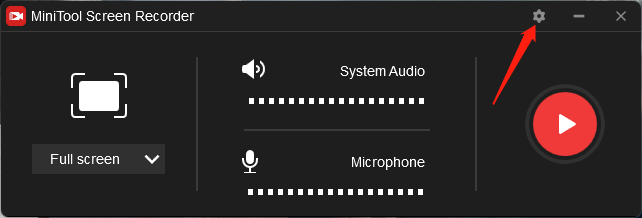 go to MiniTool Screen Recorder settings