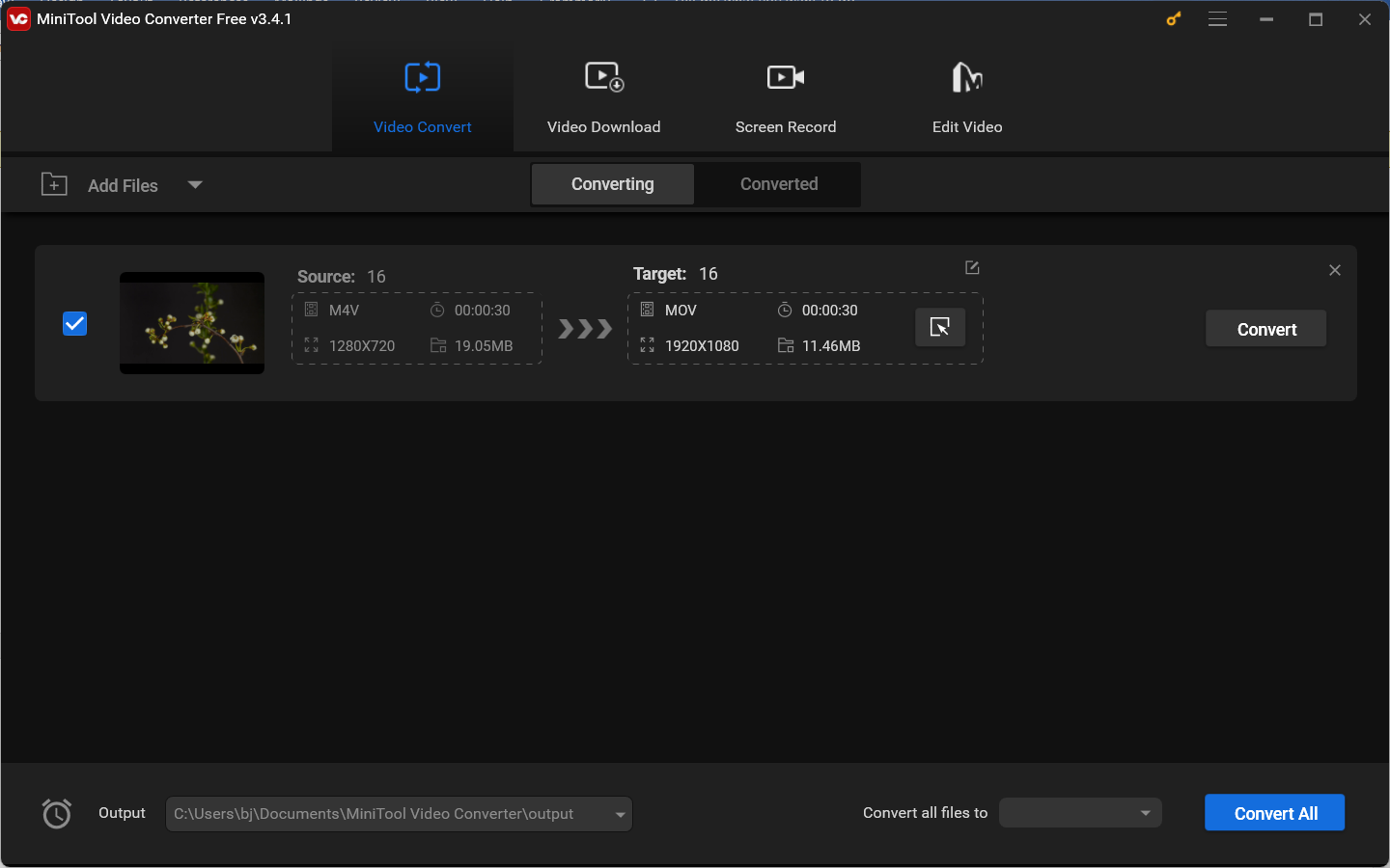 interface of MiniTool Video Converter