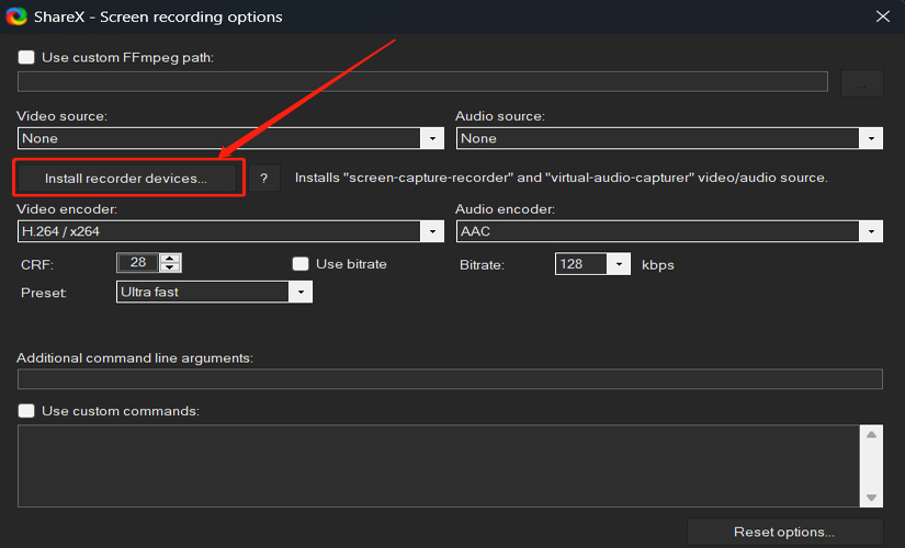 click Install recorder devices