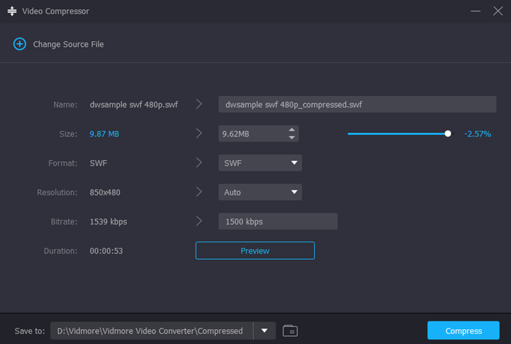 compress SWF with Vidmore Video Converter