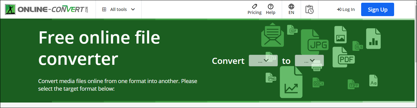 the interface of Online-Convert