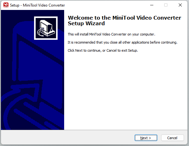 welcome to MiniTool Video Converter setup wizard