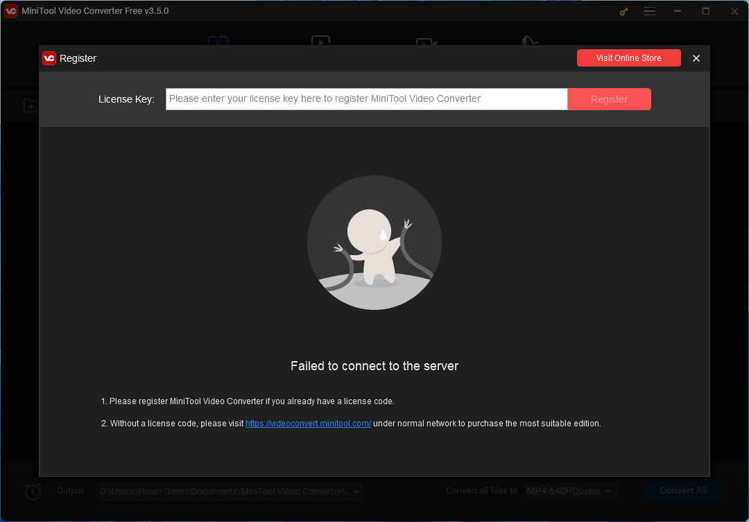 register MiniTool Video Converter without internet