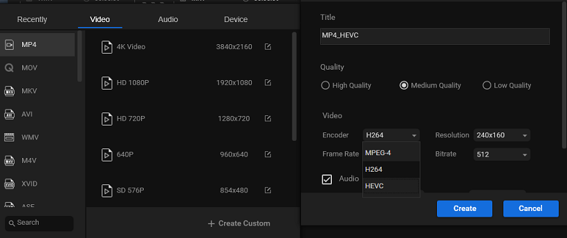 HEVC-Codec verwenden