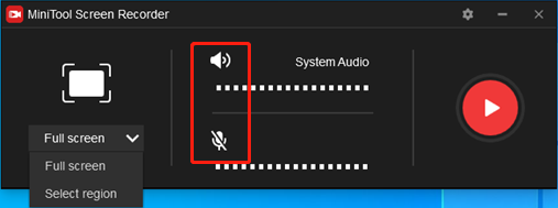 choose mute or unmute system audio or microphone
