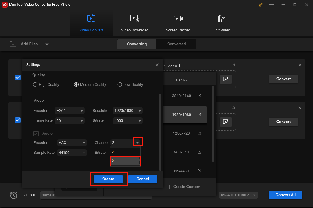 Create an Output Format