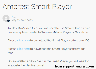 The Downloading of Amcrest Smart Player