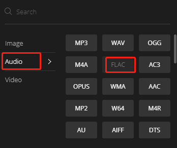 choose FLAC as the output format