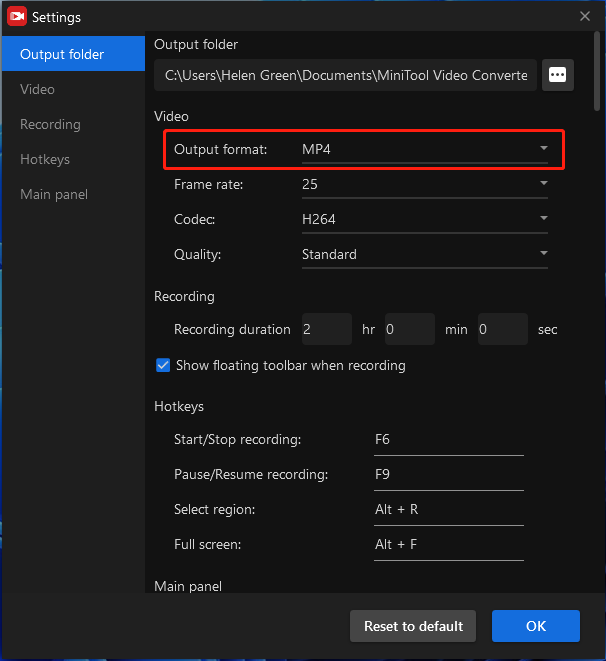 Do Comprehensive Settings for Your Recording