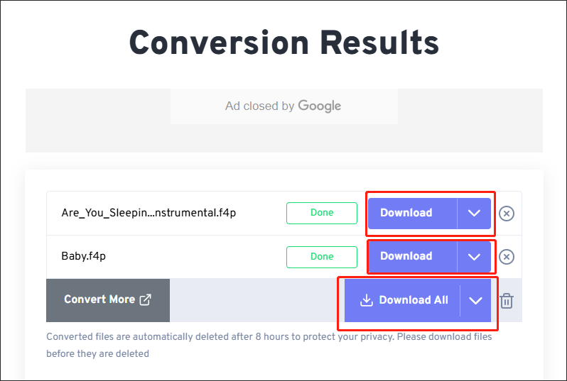 Download the Converted Files