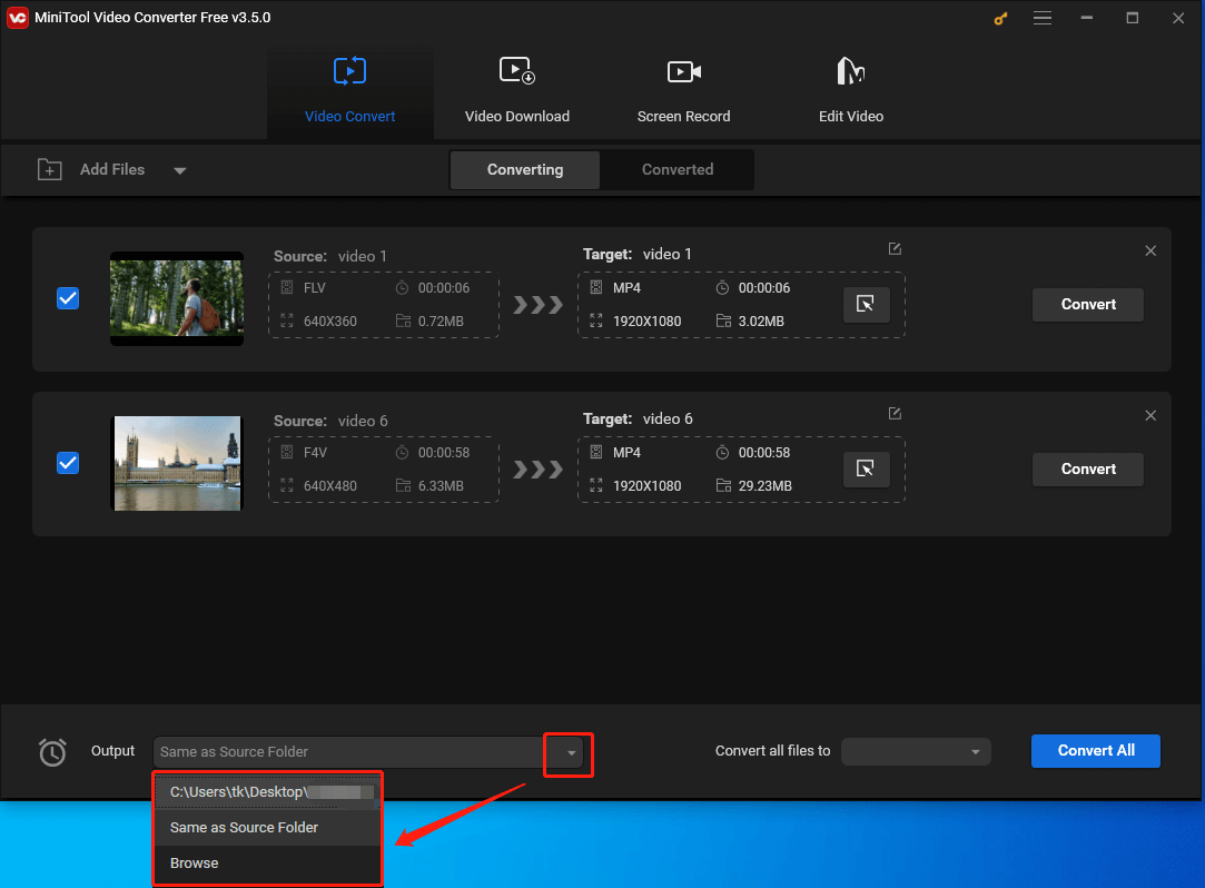 Choose the Location to Keep the Converted Files