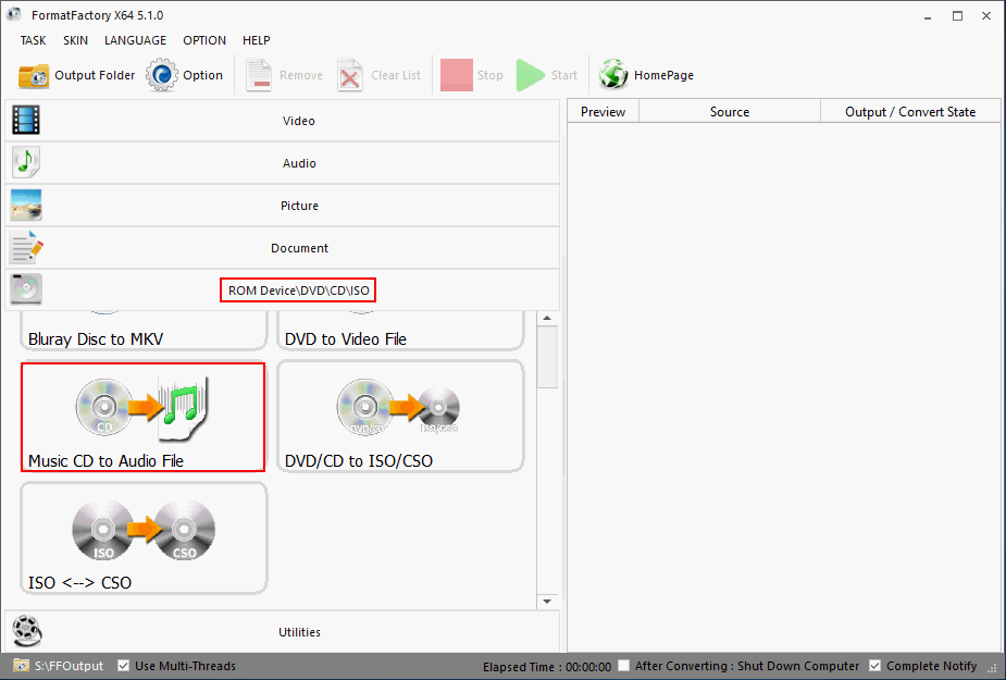 Choose the Output Format