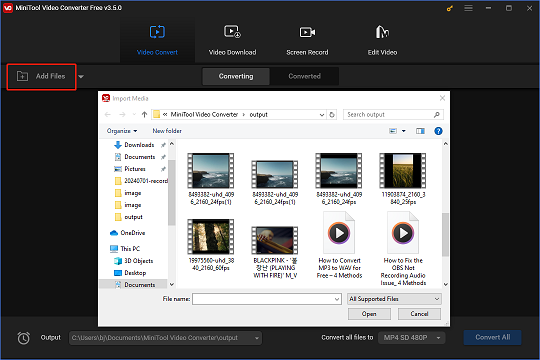 add video files into the converter with no watermark