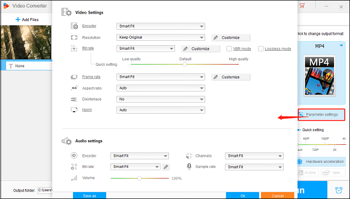 customize the parameters