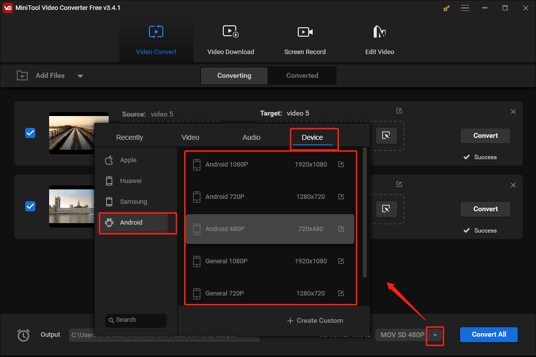 Choose the Output Format