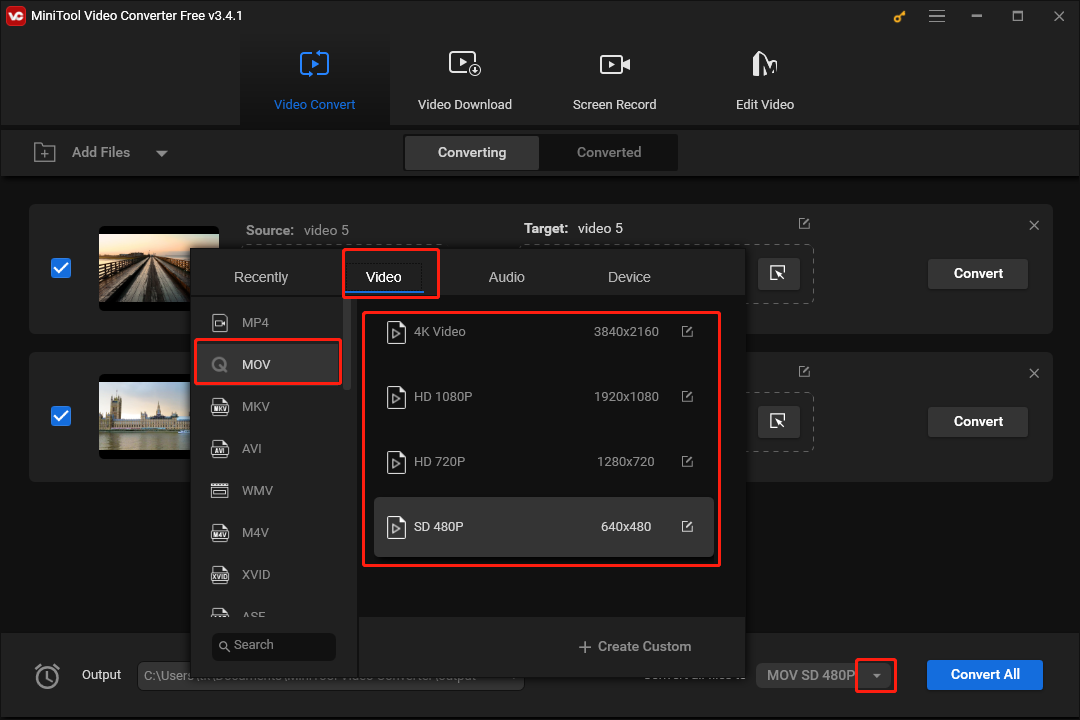 Choose the Output Format for iphone Videos