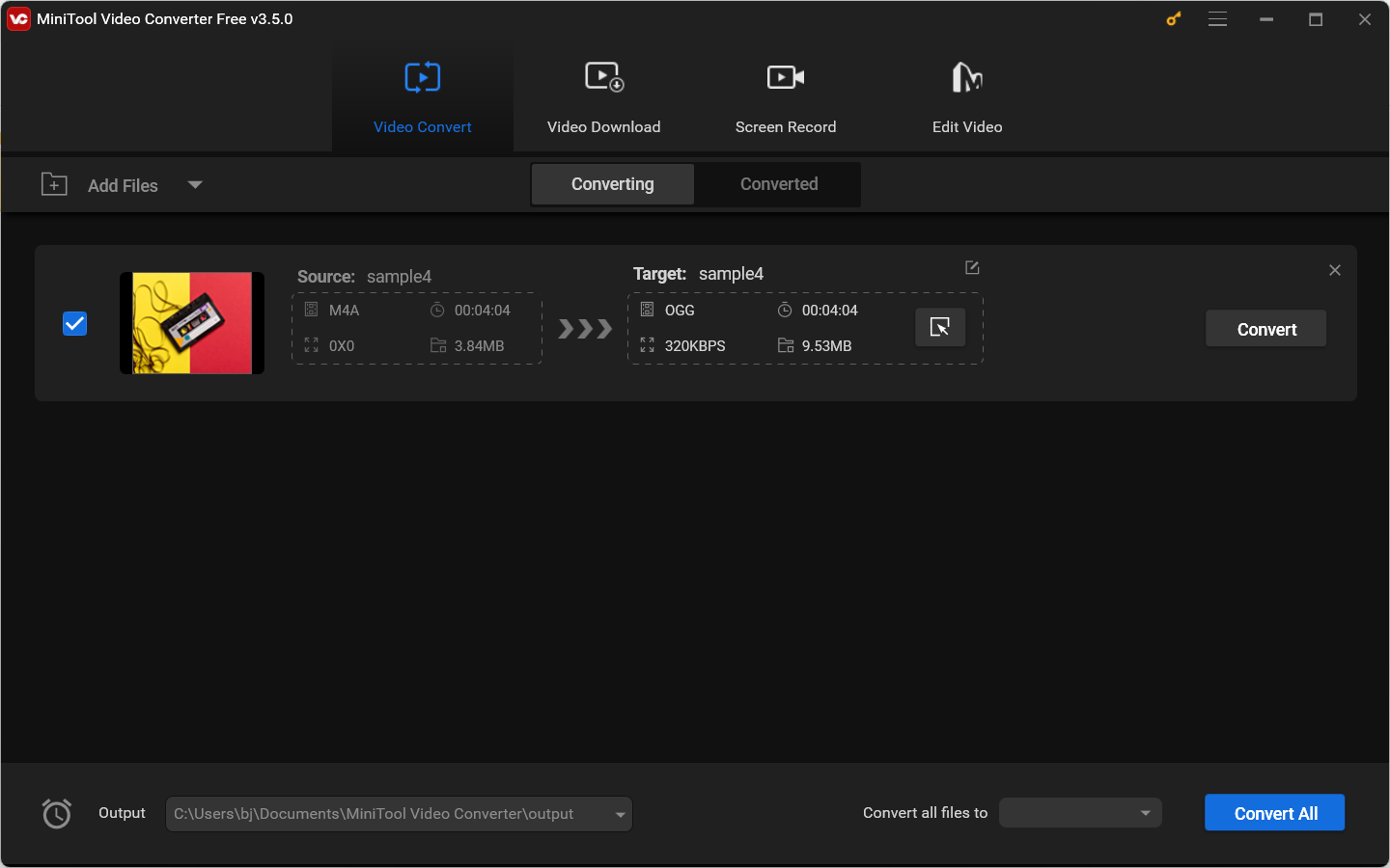 interface of MiniTool Video Converter