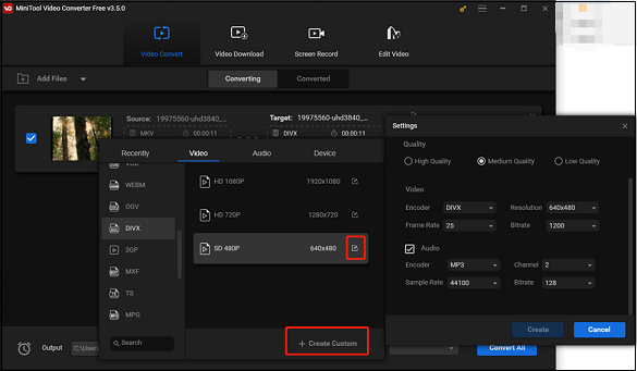 customize parameters