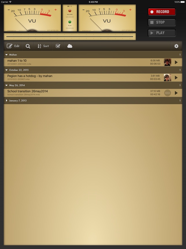 Voice Record Pro on iPad