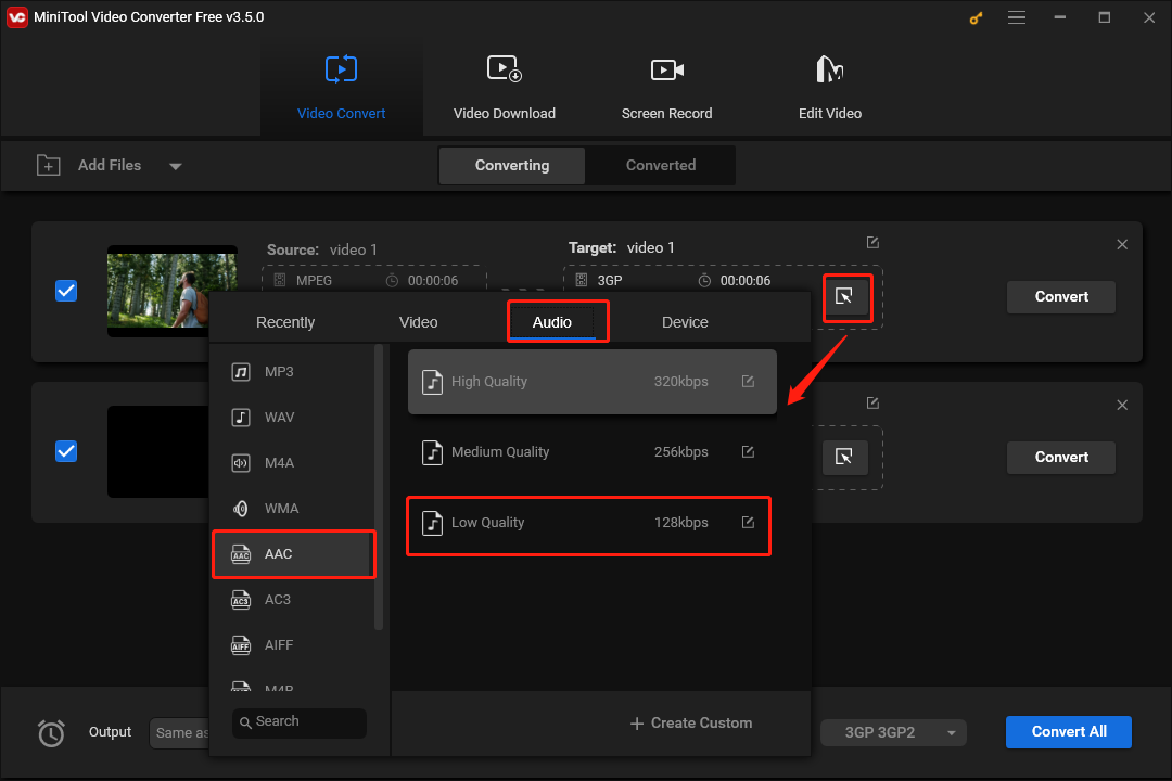 Select a Different Output Format for Each File