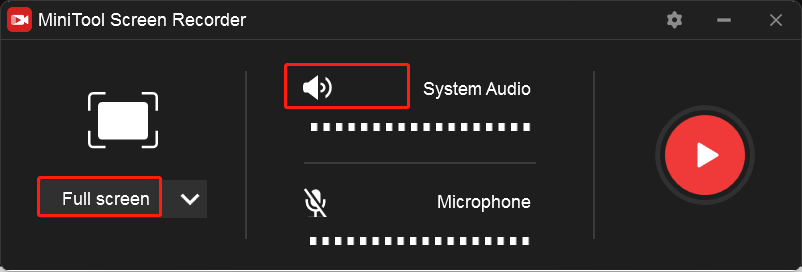 select recording area and audio source