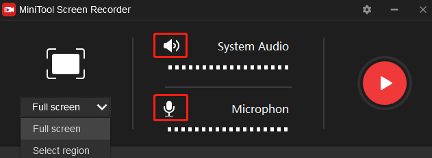 customize the recording area and audio source