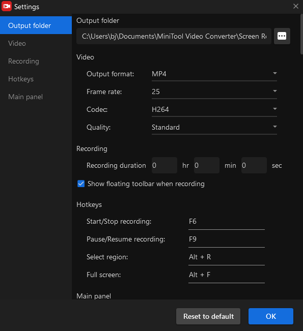 customize the settings