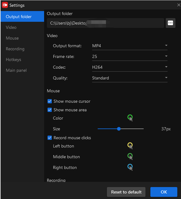 customize the settings