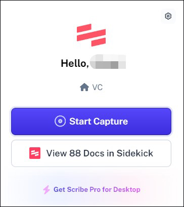 screen recording feature of Scribe