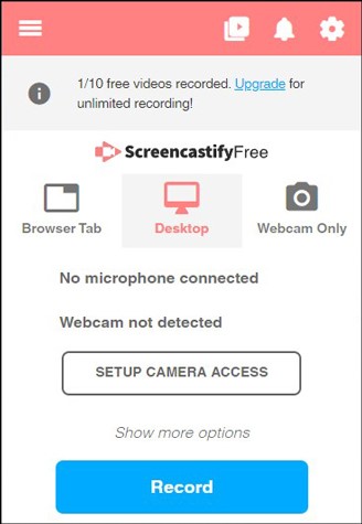 screen recording feature or Loom