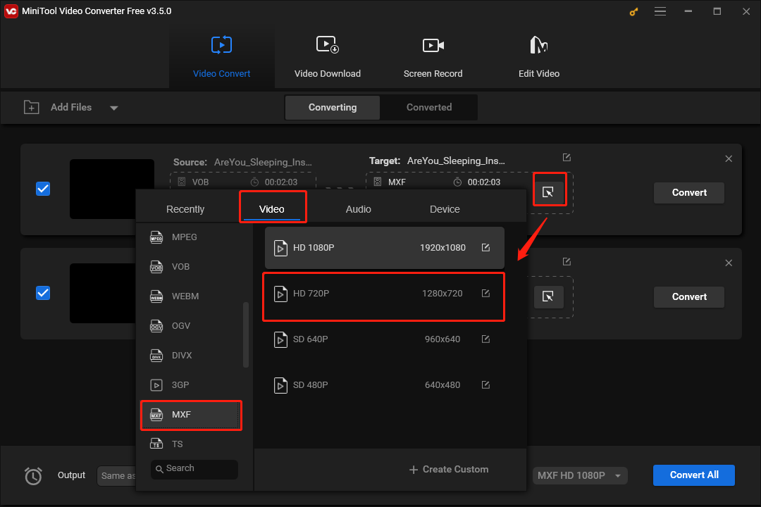 Choose a Different Output Format for Each File