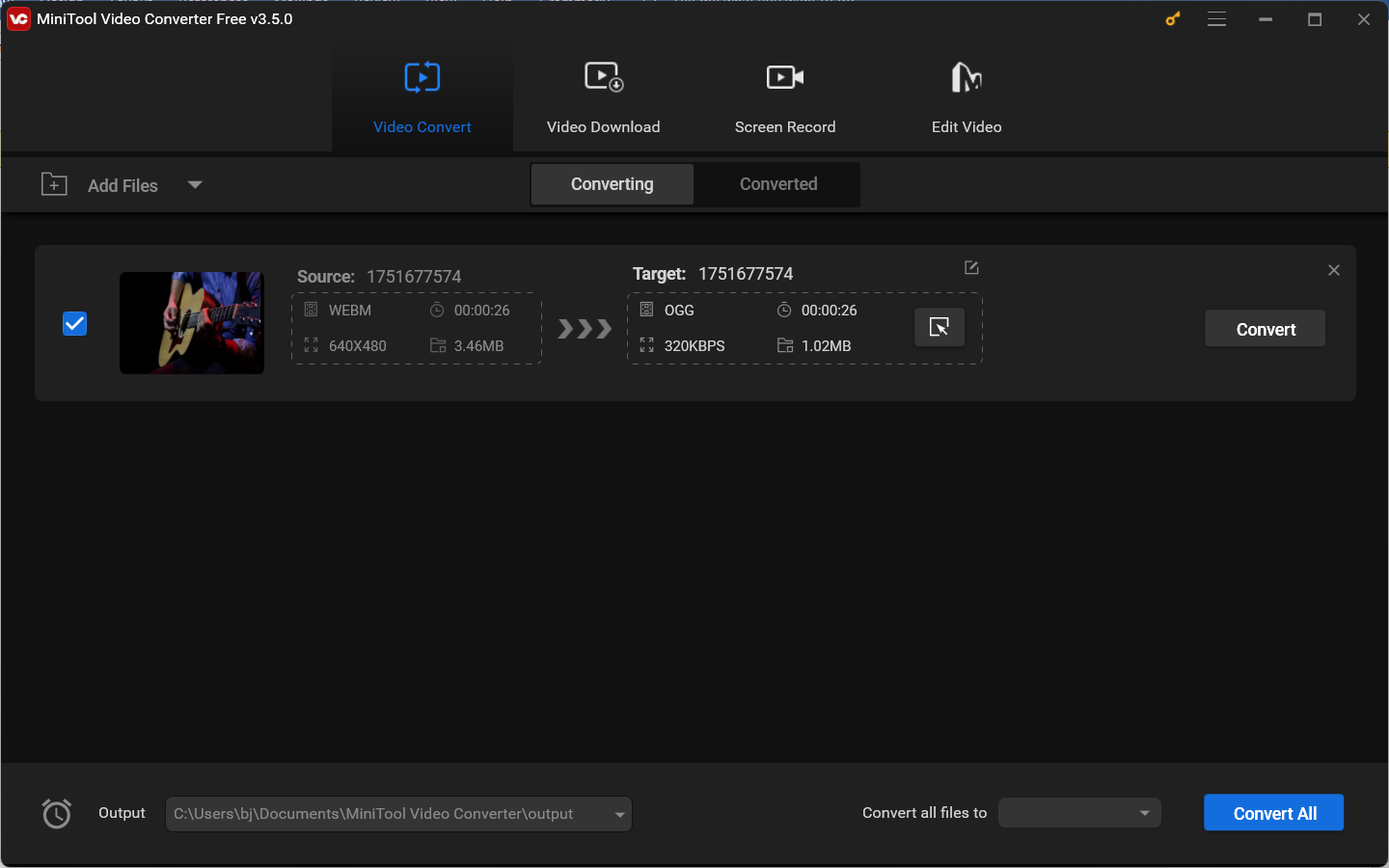 interface of MiniTool Video Converter