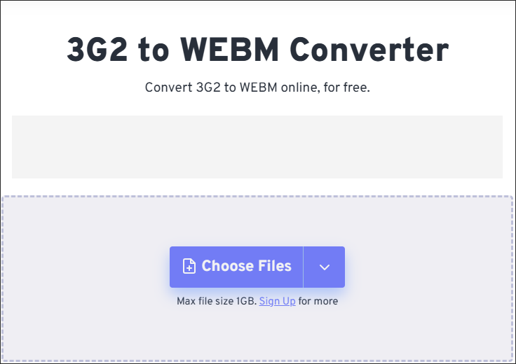 The 3G2 to WEBM Converter Page of FreeConvert