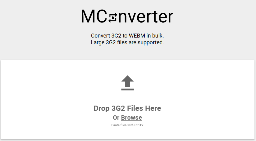 The 3G2 to WEBM Converter Page of MConverter