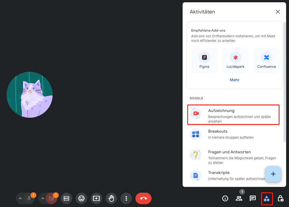 Videokonferenz mit Aufzeichnungsfunktion in Google Meet aufzeichnen