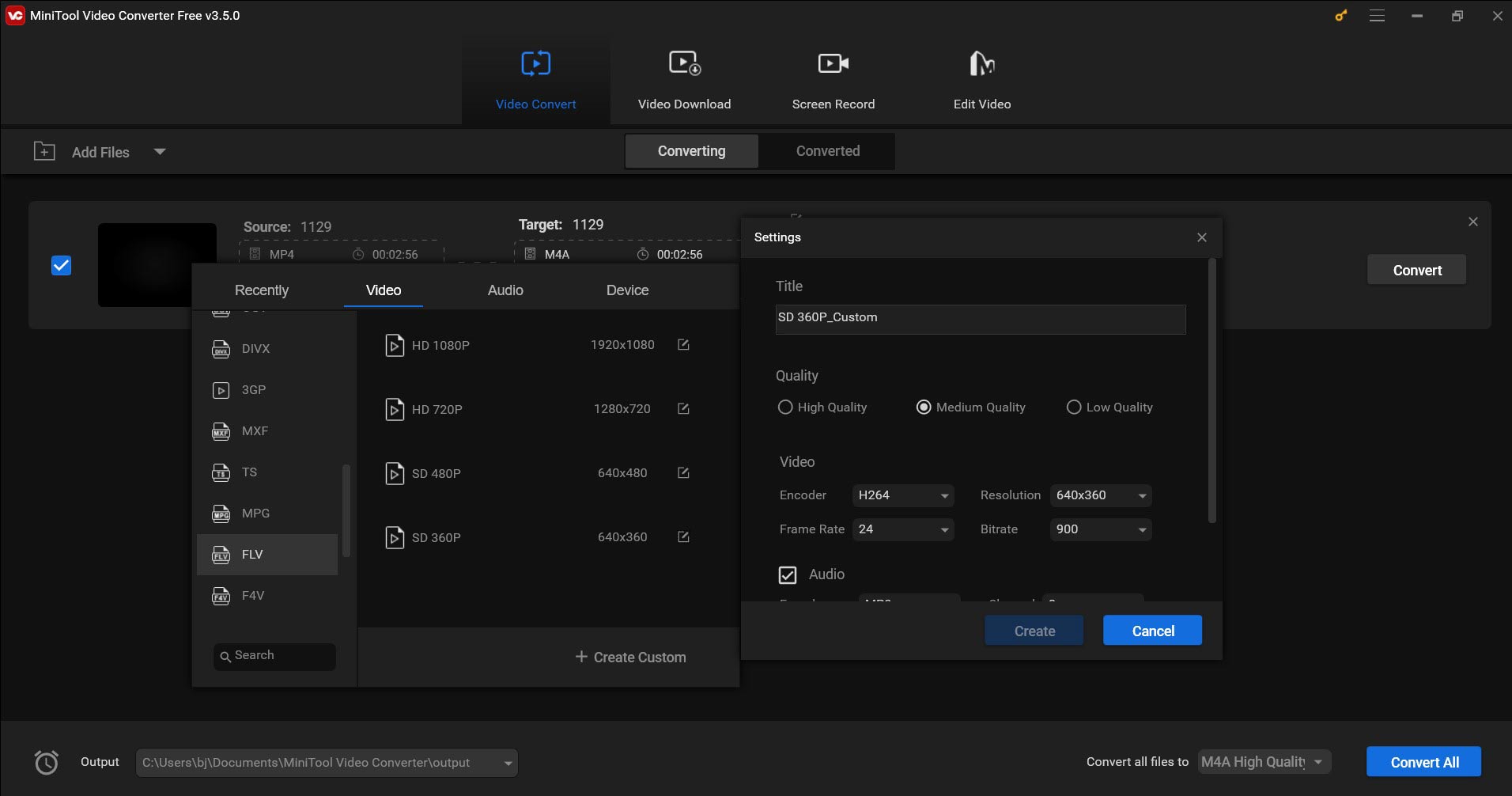 interface of MiniTool Video Converter