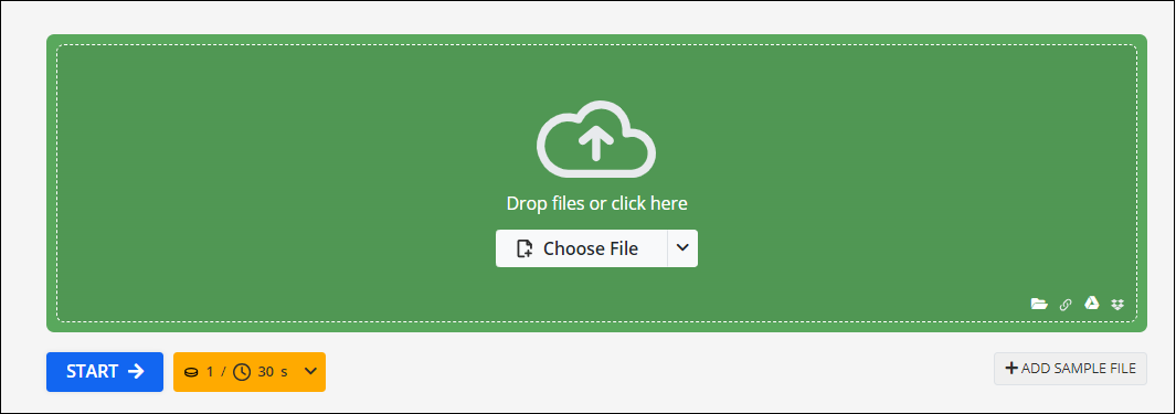 click Choose File and Start