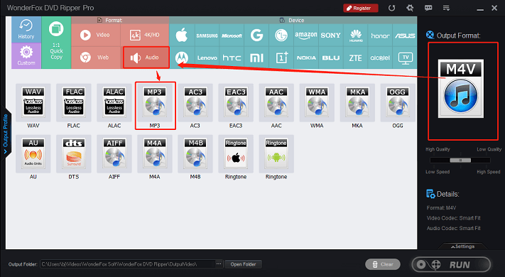 choose an output format