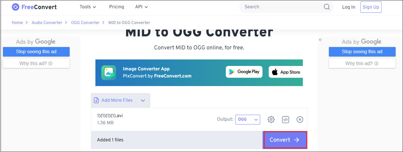 click Convert to start the conversion