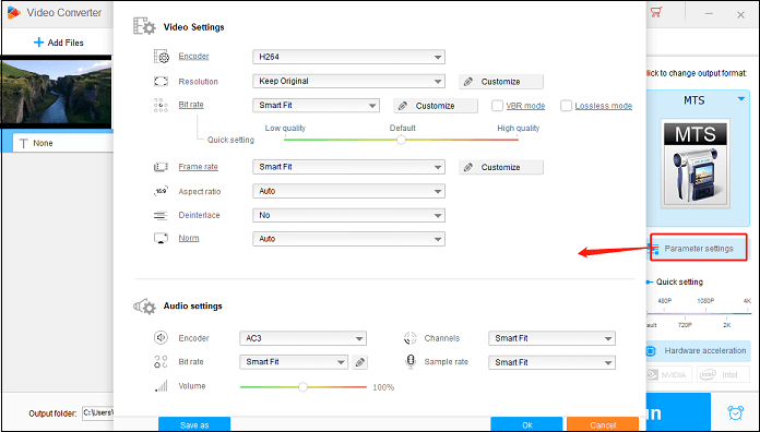 customize parameters