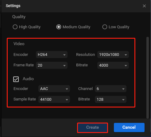 Change Video and Audio Parameters