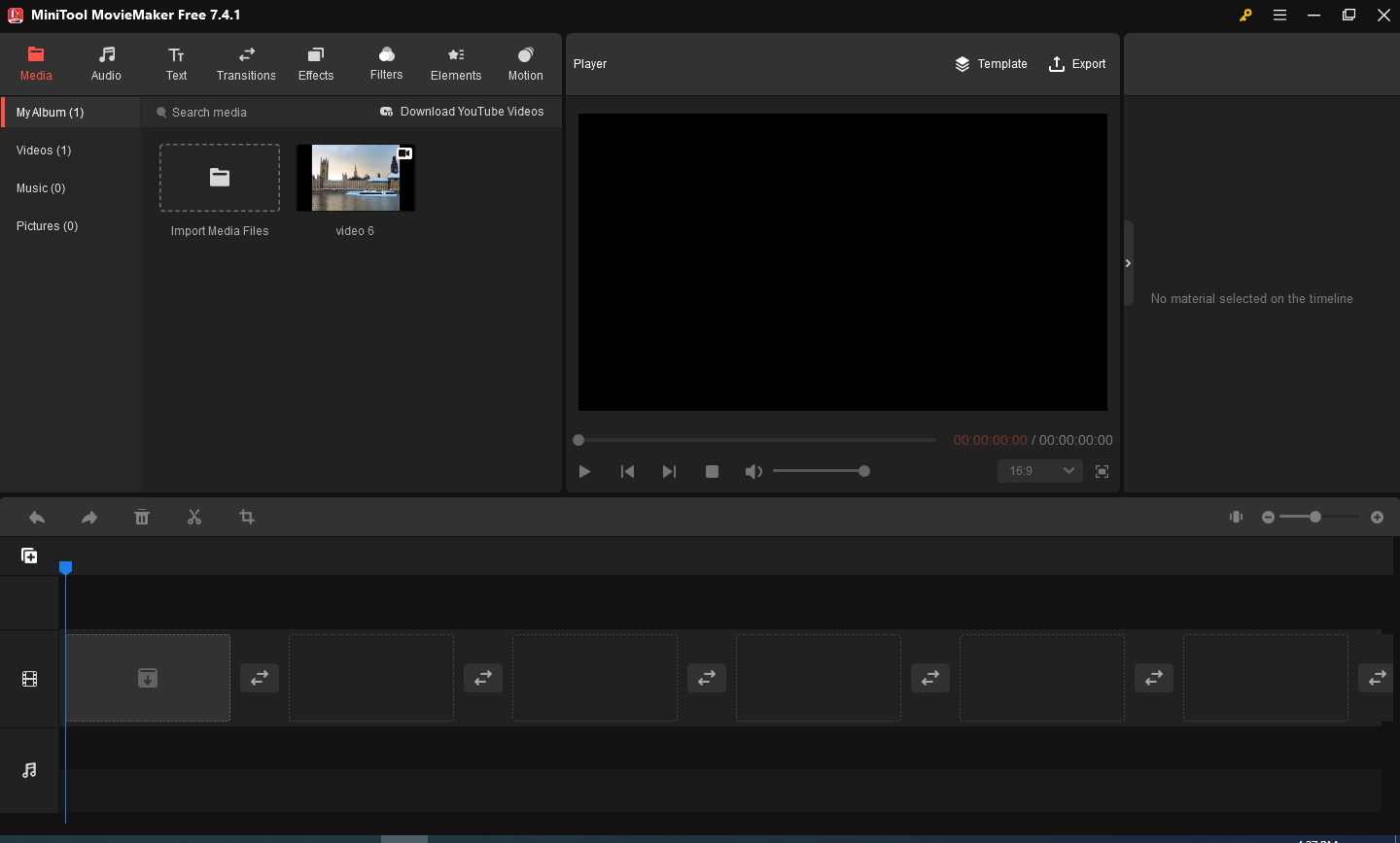 The Interface of MiniTool MovieMaker