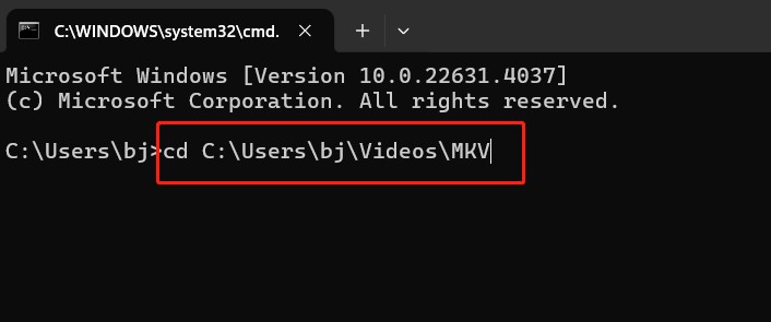 specify the directory for the target MKV file