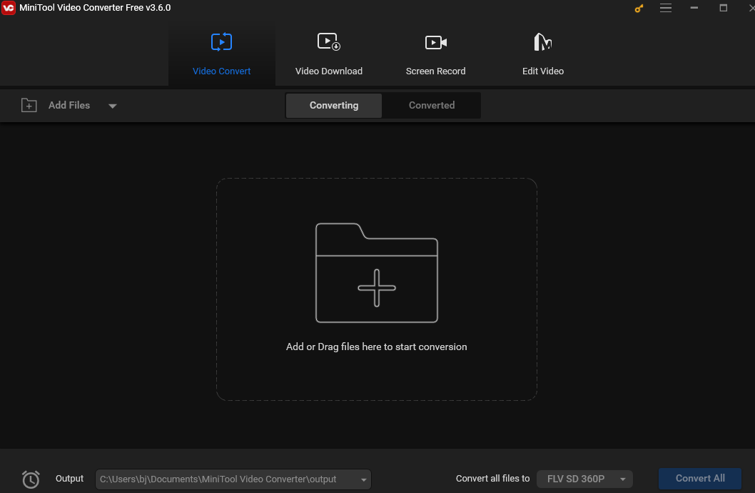 the interface of MiniTool Video Converter