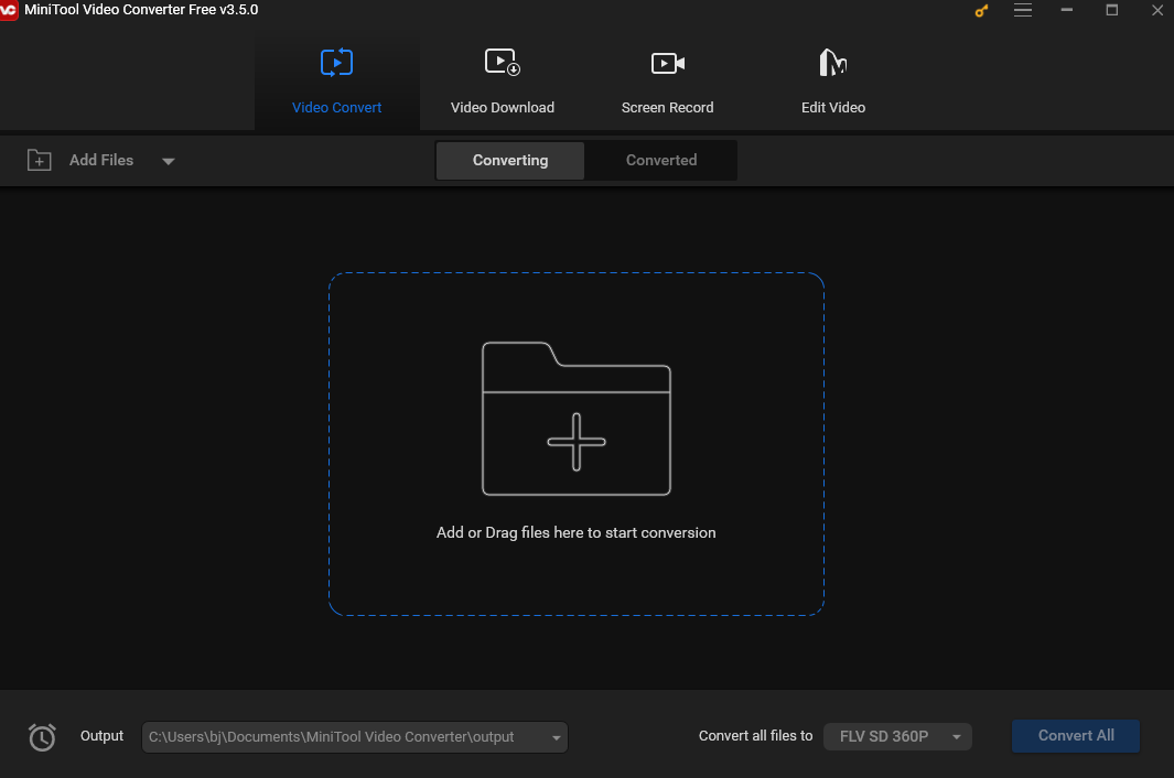 the interface of MiniTool Video Converter